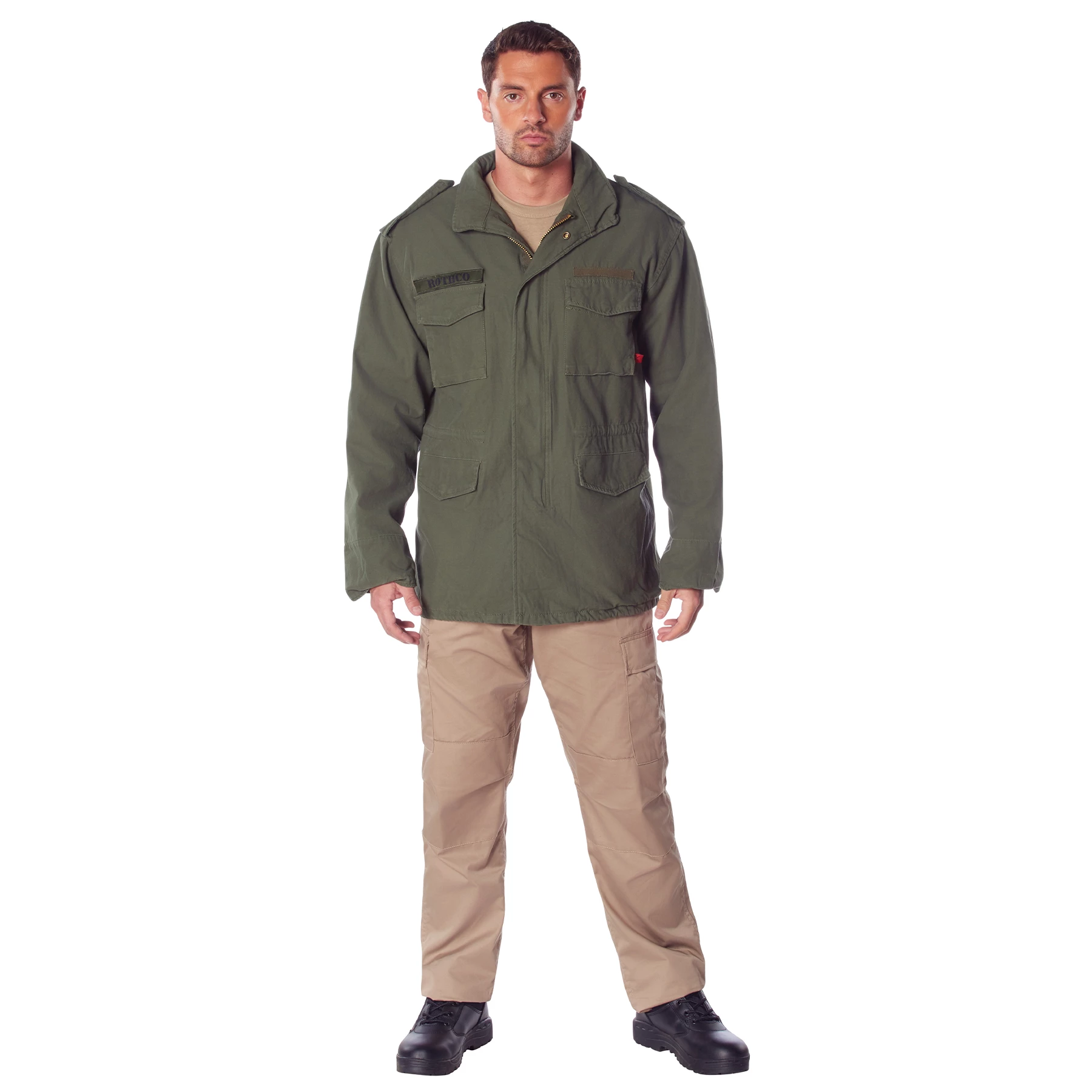 ジャケット・アウター argue COTTON NYLON M-65 HALF COAT/CAMEL Open Front Half Coat - Camel Color – Mirror Mirror Boutique