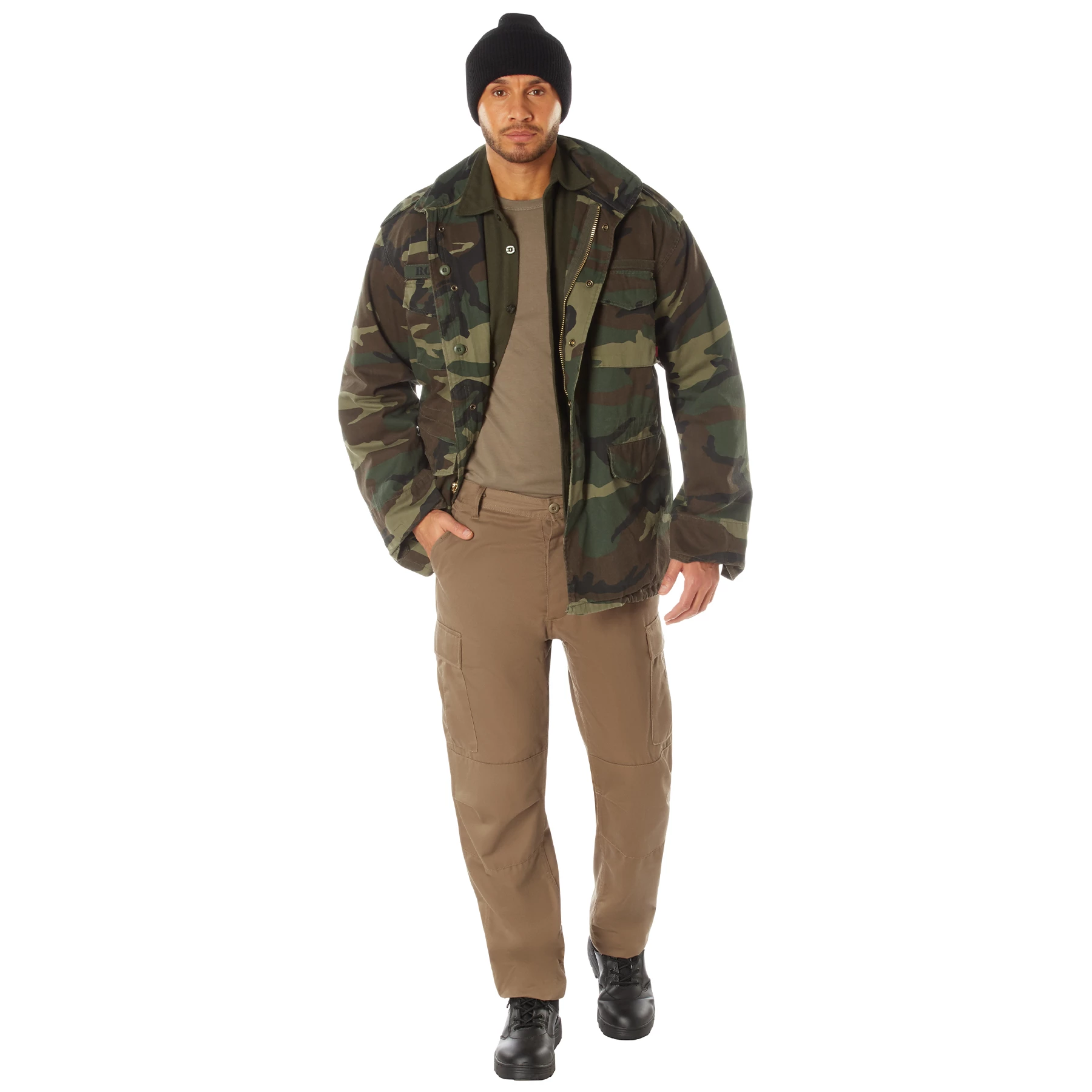 ジャケット・アウター argue COTTON NYLON M-65 HALF COAT/CAMEL Open Front Half Coat - Camel Color – Mirror Mirror Boutique
