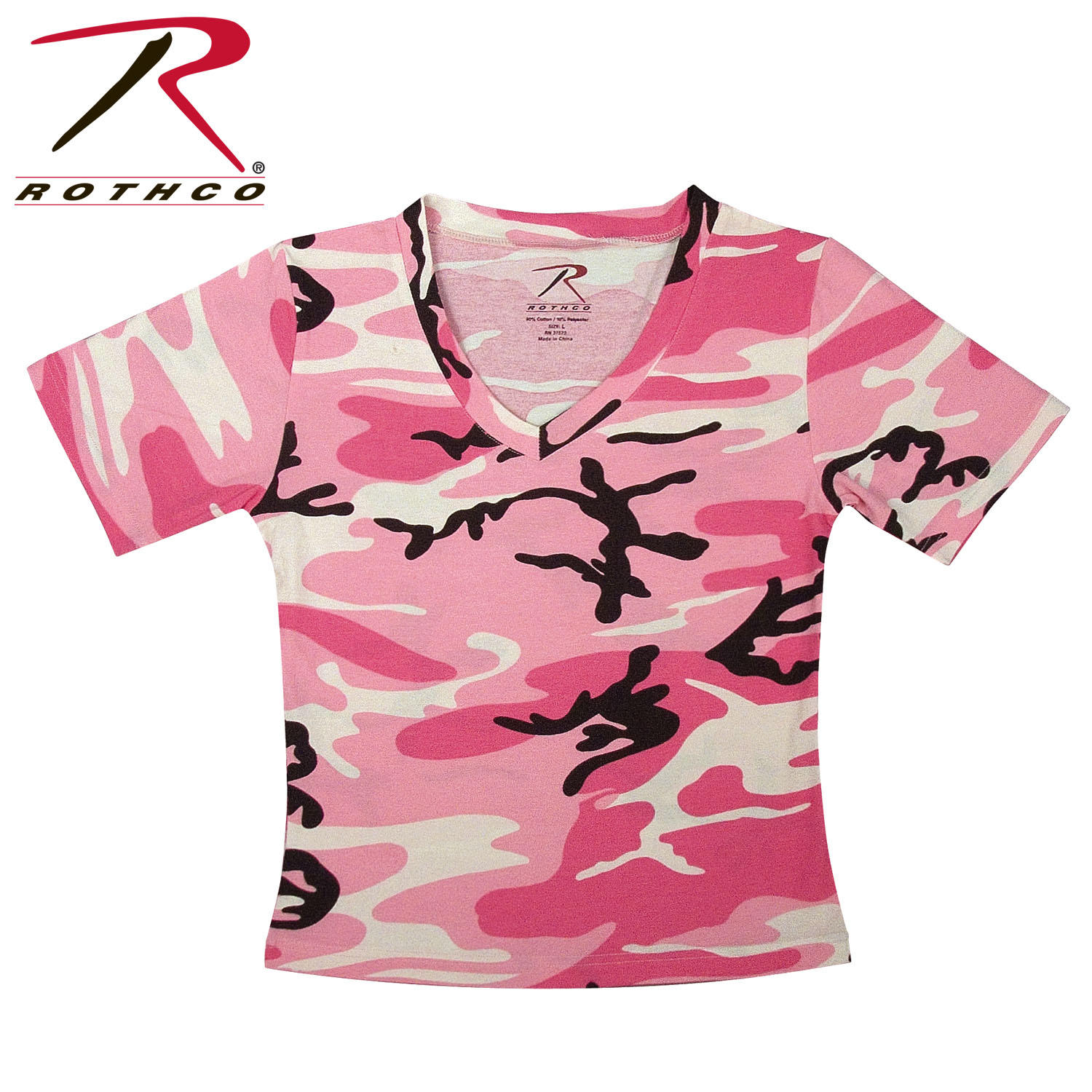 Rothco Womens Short Sleeve Camo VNeck TShirt