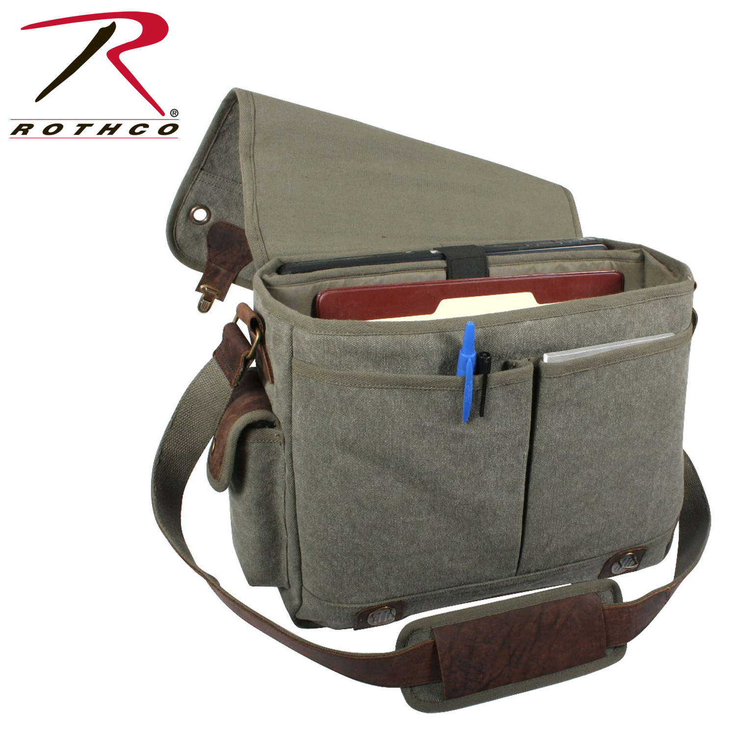 Rothco Vintage Canvas Outback Messenger Bag Laptop Bag Carry Case Lap Top Canvas