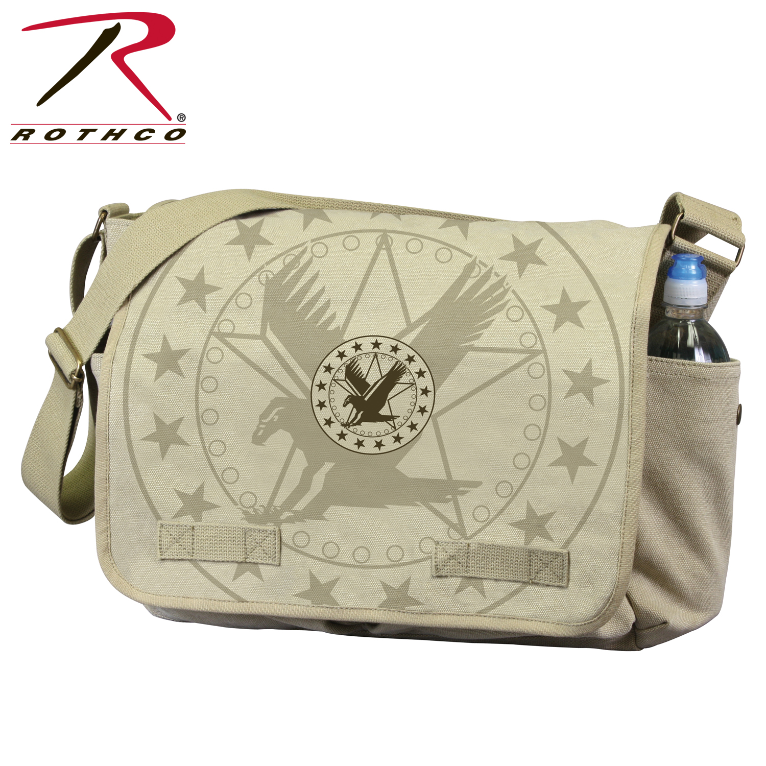 Rothco Vintage Canvas Messenger Bag w/ Exploded Army Eagle Print