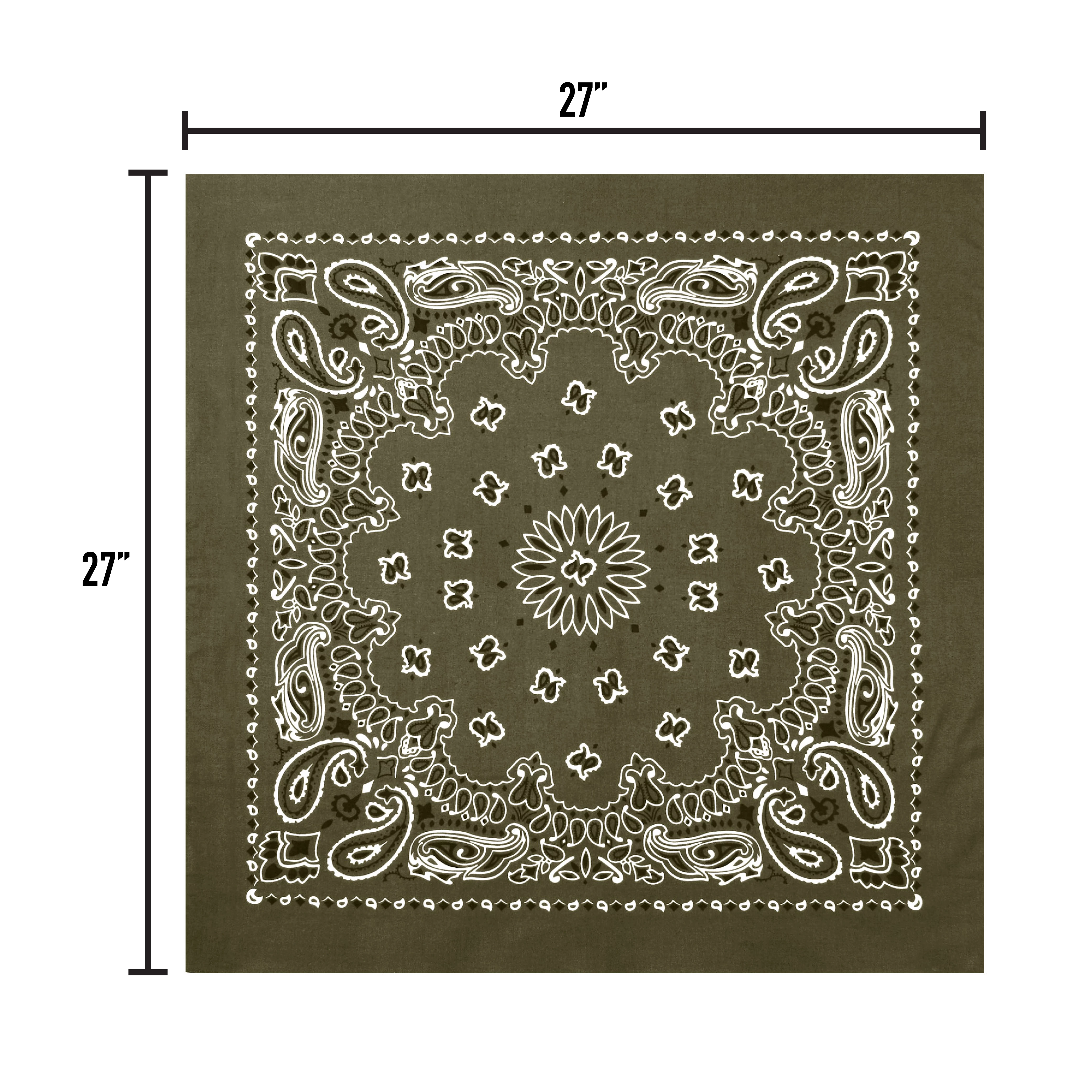 Rothco Trainmen Paisley Bandana – Extra-Large - 27” X 27