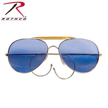 Military 52mm Pilots Aviator Sunglasses With Case Rothco 10604 