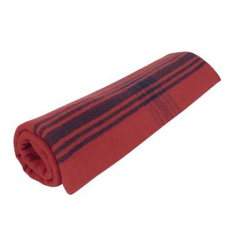 Red wool blanket with black stripe hot sale
