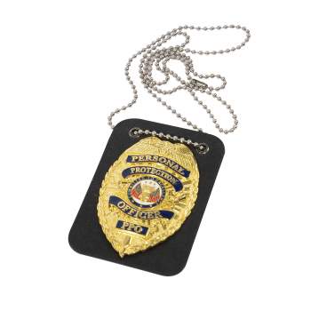 Police Badge Necklace ID Holder Chain