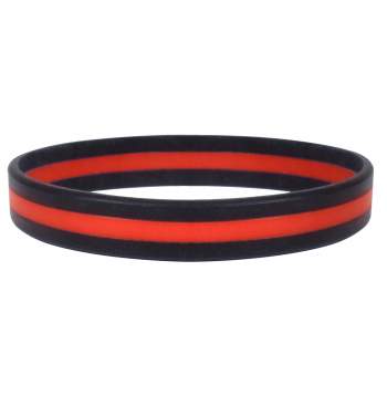 Red Ribbon Thin Band Silicone Bracelets