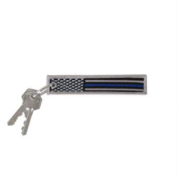 Thin Blue Line Flag, Thin Blue Line Flag Patch, Thin Blue Line Flag Patch Keychain, Rothco Keychain, TBL, Thin Blue Line, TBL Gear, Police Support, Flag Patch, Flag Patch Keychain