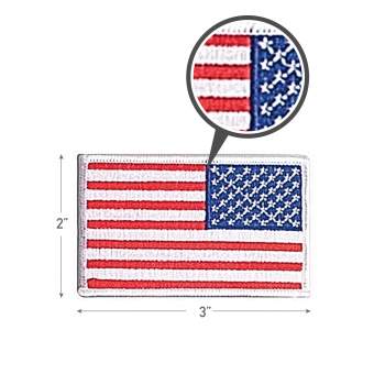 REFLECTIVE USA AMERICAN FLAG 3 INCH BLACK WHITE PATCH IRON ON SEW