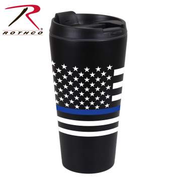 rothco thin blue line flag travel mug