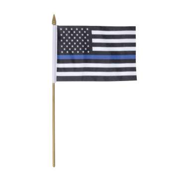 Rothco Thin Blue Line Stick Flag, Thin Blue Line Stick Flag, Thin Blue Line Flag, blue line flag, law enforcement thin blue line flag, thin blue flag, American flag with blue line, police thin blue line flag, thin blue line American flag, police blue line flag, american flag police flag, blue police flag, us flag with blue line, american police flag, TBL, stick flag, flags on a stick, stick for flag, american flag on stick