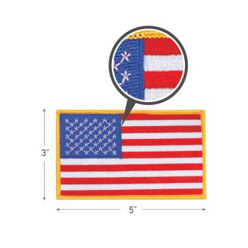 American Flag Patch - United States of America, USA 3-3/8 (Iron on)