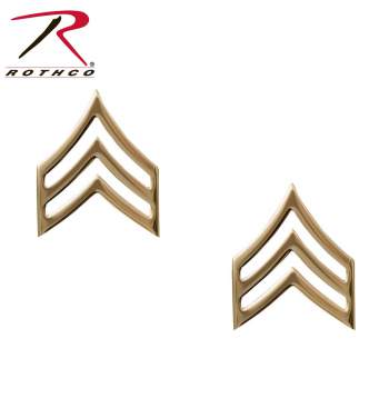 1642 Rothco Corporal Polished Insignia 2 per card Made in USA Gold