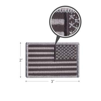 Reversed American Flag Black and Reflective 4 Inch Patch