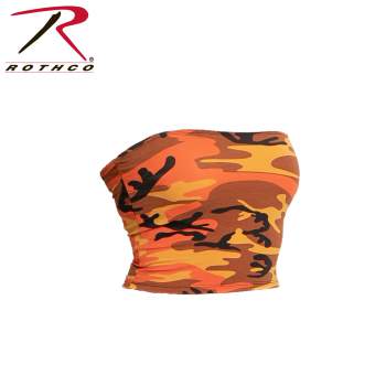 orange camo crop top