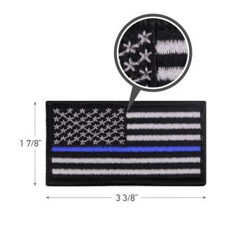 Thin Blue Line / Thin Red Line US Flag Patch Velcro Hook Back