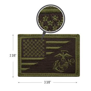 USMC 2 x 3 inch OD Green Hook and Loop Patch - Eaglecrest