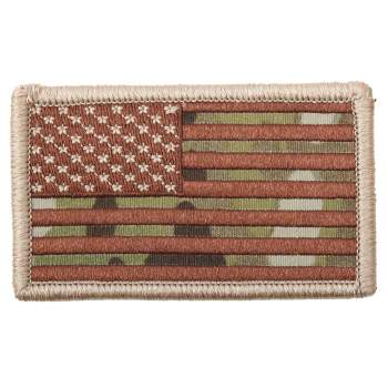 Rothco American Flag Patch - Hook Back Olive Drab / Black / Reverse