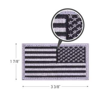 Rothco - American Flag Patch, Silver/Black