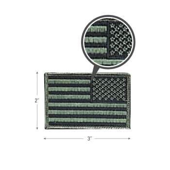 US Flag Patch With Black Borders - 3 Inch Embroidered