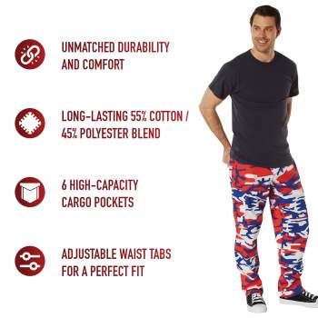 Camo pants with red and blue stripe store