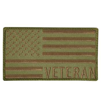 Rothco American Flag Patch - Hook Back Olive Drab / Black / Normal / Header Card