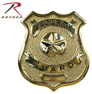 Security Guard Shield Black & Gold 3-3/4"