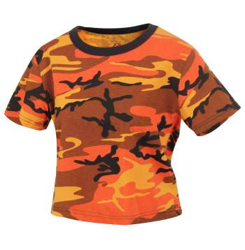 Rothco Women's Camo Crop Top, camo crop, camo crop tee, camouflage crop top, camo crop tank, short sleeve crop top, crop top, crop shirt, camo crop t-shirt, camo, camo crop top, camo short shirt, women's camo shirt, women's camo