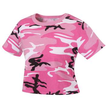 Rothco Women's Camo Crop Top, camo crop, camo crop tee, camouflage crop top, camo crop tank, short sleeve crop top, crop top, crop shirt, camo crop t-shirt, camo, camo crop top, camo short shirt, women's camo shirt, women's camo