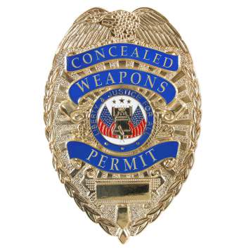 Rothco Deluxe "Concealed Weapons Permit" Badge, concealed carry weapon permit, concealed carry badge, badge, shield, deluxe badge, deluxe, CCW, CC Weapon badge, concealment, Weapon Permit Badge, Concealed Carry Weapon Badge, 