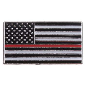 Rothco thin red line flag pin, thin red line pin, red line pin, firefighter pin, thin red line, thin red line flag pin, flag pin, firefighter flag pin, red line flag pin, thin red line flag, American Flag, support, lapel pin, iron pin,<br />
