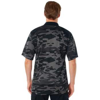 Black moisture wicking outlet polo shirt
