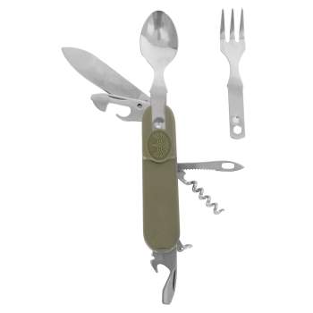 Rothco Military Style Camping Mess Kit - Heavy Duty Stainless Steel Fry Pan & Plate Combo