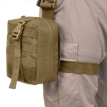 Coyote Brown Drop Leg Utility Tactical Rig MOLLE Compatible Pouch Rothco 11750 