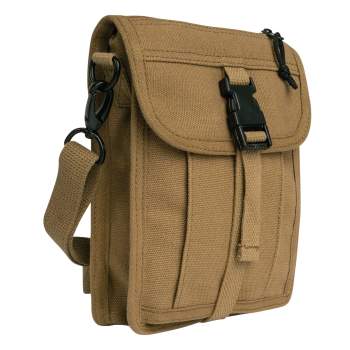 Khaki Canvas Travel Portfolio Bag