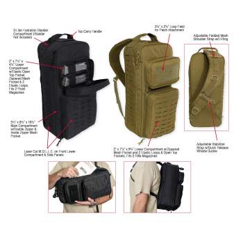 Rothco Tactical Single Sling Pack With Laser MOLLE