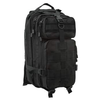 MOLLE Hydration Bladder Compatible Water Repellent Nine Line Medium Transport Backpack Black Tactical Travel Bag Padded Backing 