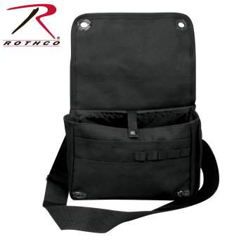 Rothco Vintage Canvas Explorer Shoulder Bag with Leather Accents Black