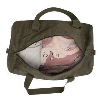 Oil cloth duffle bag top