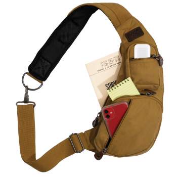 Canvas crossbody sling bag top