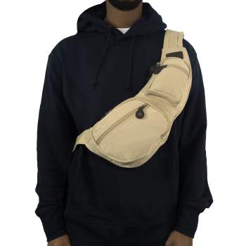 Black canvas sale sling bag