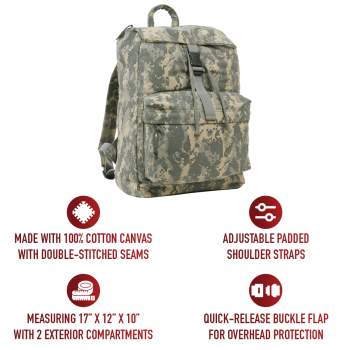 Rothco canvas daypack top