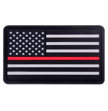 rubber, PVC, thin red line, thin red line flag, flag patch, firefighters, morale patch, 