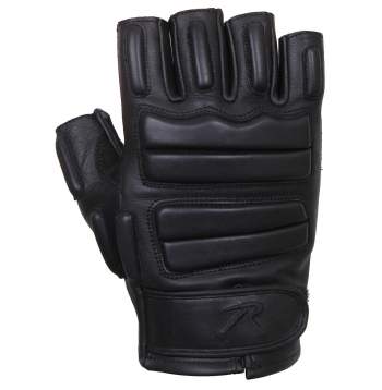 Padded fingerless leather gloves store