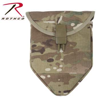 Rothco MultiCam MOLLE Compatible Shovel Cover Features 2 Molle Straps For Ease Of Attachment With A Secure Buckle Closure And Will Fit Our Tri-Fold Shovel Cover. The Cover  Is Made From 1000D Cordura Nylon Multicam ® Fabric ,Multicam Fabric Is Licensed Through Crye Industries. 