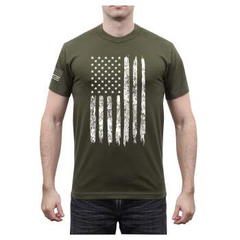 Kids USA US Flag T-shirt Distressed Look Black Shirt Rothco 2854 