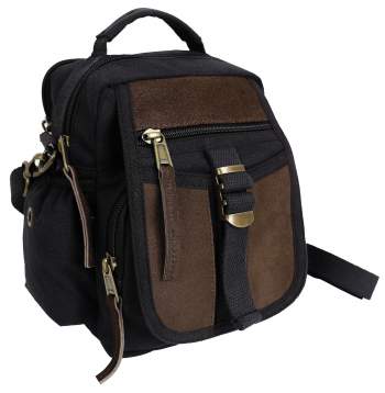 travel bag, canvas travel bag, shoulder bag, canvas shoulder bag, rothco bag, canvas bags, wholesale canvas bags, military canvas bags, canvas bags with leather accents, leather accent canvas bags, leather shoulder bag, edc, small canvas bag,  