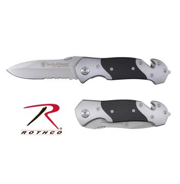 S&W First Response Folding Knife, smith and wesson, smith wesson, knife, knives, folding knife, first response, 1st response, belt cutter, glass breaker, serrated drop point, stainless steel,zombie,zombies