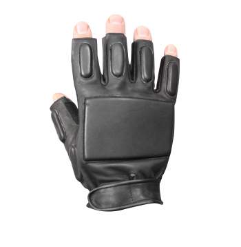 Tactical Military Leather Men Gloves & Police Security Fingerless Rappelling M L