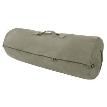 Canvas duffle top bag with zipper