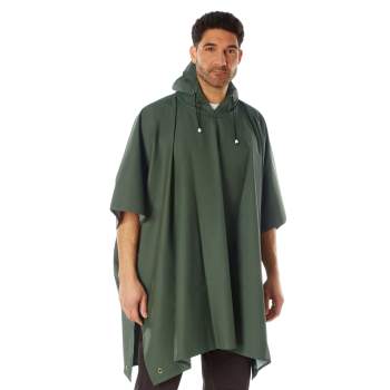 Rothco Poncho de lluvia de goma, poncho de lluvia para hombre, talla única,  verde oliva, Verde oliva (Olive Drab)